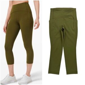Lululemon Swift Speed High-Rise Crop 21" Leggings Size 4 Moss Green EUC